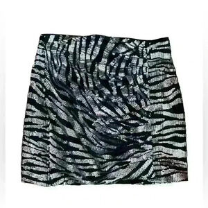 BAR 111 Sequin Black Silver skirt sz M NWT